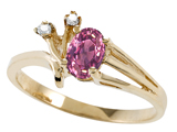 Tommaso Design™ Genuine Pink Tourmaline and Diamond Ring
