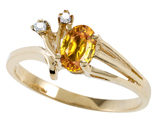 Tommaso Design™ Genuine Citrine and Diamond Ring