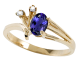 Tommaso Design™ Genuine Iolite and Diamond Ring