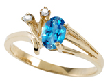 Tommaso Design™ Genuine Blue Topaz and Diamond Ring