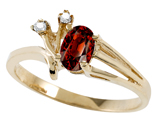 Tommaso Design™ Genuine Garnet and Diamond Ring