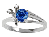 Tommaso Design™ Genuine Sapphire and Diamond Ring