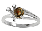 Tommaso Design™ Genuine Smoky Quartz and Diamond Ring