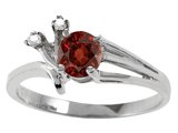Tommaso Design™ Genuine Garnet and Diamond Ring