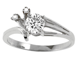 Tommaso Design™ Genuine White Topaz and Diamond Ring