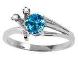 Tommaso Design™ Genuine Blue Topaz and Diamond Ring