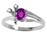 Tommaso Design™ Genuine Amethyst and Diamond Ring