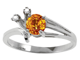 Tommaso Design™ Genuine Citrine and Diamond Ring