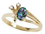 Tommaso Design™ Mystic Rainbow Topaz and Diamond Ring