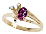 Tommaso Design™ Genuine Rhodolite and Diamond Ring