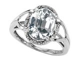 Tommaso Design™ Oval Genuine White Topaz and Diamond Ring