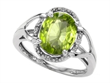 Tommaso Design™ Oval 10x8mm Genuine Peridot and Diamond Ring