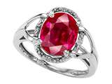 Tommaso Design™ Oval Created Ruby and Diamond Ring