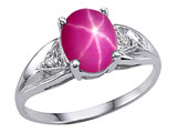 Tommaso Design™ Created Star Ruby and Genuine Diamond Ring