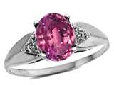 Tommaso Design™ Genuine Pink Tourmaline and Diamond Ring