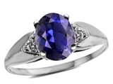 Tommaso Design™ Genuine Iolite and Diamond Ring