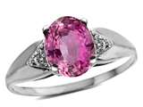 Tommaso Design™ Created Pink Sapphire and Genuine Diamond Ring