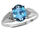 Tommaso Design™ Genuine Blue Topaz and Diamond Ring