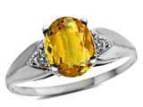 Tommaso Design™ Genuine Citrine and Diamond Ring