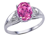 Tommaso Design™ Simulated Pink Topaz And Genuine Diamond Ring