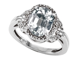 Tommaso Design™ Oval Genuine White Topaz and Diamond Ring