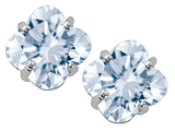 Tommaso Design™ Genuine Aquamarine Clover Cut Earrings