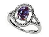 Tommaso Design™ Simulated Alexandrite and Diamond Ring