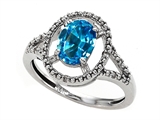Tommaso Design™ Genuine Blue Topaz and Diamond Ring