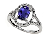 Tommaso Design™ Genuine Iolite and Diamond Ring