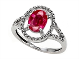 Tommaso Design™ Oval Created Ruby and Diamond Ring