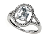 Tommaso Design™ Oval Genuine White Topaz and Diamond Ring