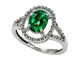 Tommaso Design™ Simulated Emerald And Diamond Ring