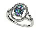 Tommaso Design™ Mystic Rainbow Topaz and Diamond Ring