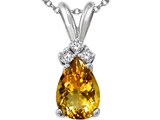 Tommaso Design™ Genuine Citrine and Diamond Pendant