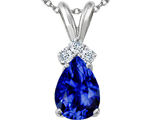 Tommaso Design™ Created Sapphire and Genuine Diamond Pendant