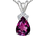Tommaso Design™ Genuine Rhodolite and Diamond Pendant