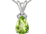 Tommaso Design™ Genuine Peridot and Diamond Pendant