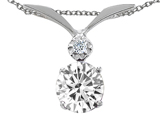 Tommaso Design™ Round Genuine White Topaz Pendant