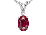 Tommaso Design™ Genuine Ruby and Diamond Pendant