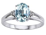 Tommaso Design™ Genuine Aquamarine and Diamond Ring