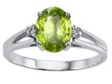 Tommaso Design™ Genuine Peridot and Diamond Ring
