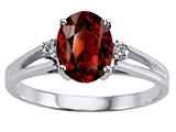 Tommaso Design™ Genuine Garnet and Diamond Ring