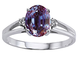Tommaso Design™ Simulated Alexandrite And Genuine Diamond Ring