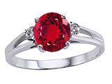Tommaso Design™ Created Ruby and Genuine Diamond Ring
