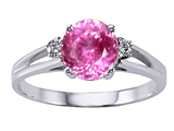 Tommaso Design™ Simulatd Pink Topaz and Genuine Diamond Ring