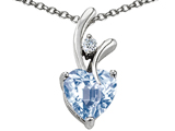 Original Star K™ Heart Shaped 8mm Simulated Aquamarine Pendant