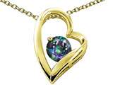Tommaso Design™ Heart Shape Round 7mm Rainbow Mystic Topaz Pendant