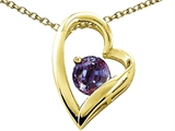 Tommaso Design™ Heart Shape Round 7mm Simulated Alexandrite Pendant