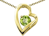 Tommaso Design™ Heart Shaped Genuine Round Peridot Pendant