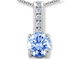 Original Star K™ Simulated Aquamarine And Genuine Cubic Zirconia Pendant